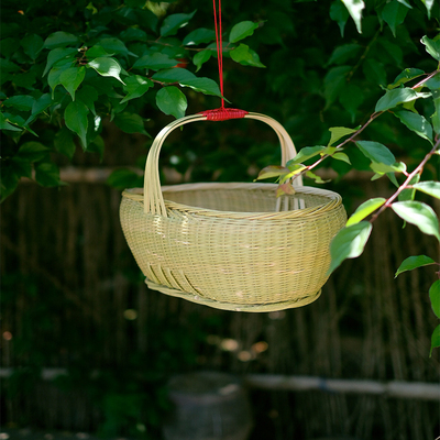 纯手工竹编菜篮支持定制