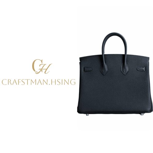 匠者老邢-BK手工蜡线缝制TOGO小牛皮铂金包 手提包25cm