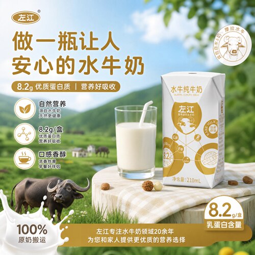 左江水牛纯牛奶学生营养早餐牛奶