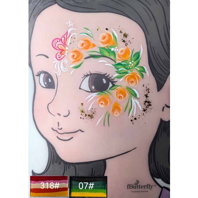 fButterfly蝶妆水性人体彩绘颜料玫瑰花套装彩虹饼画脸舞台妆