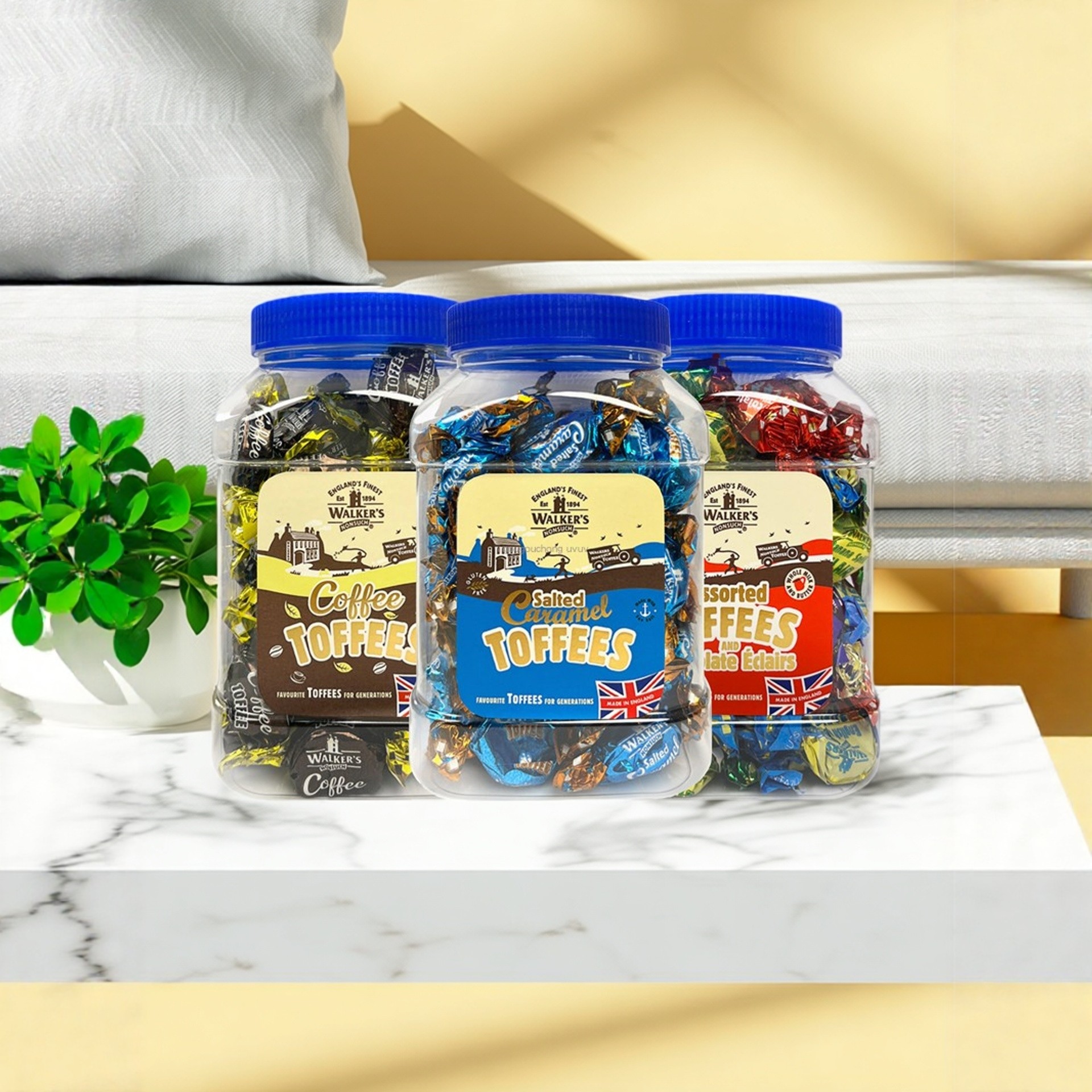 英国原装进口零食糖果软糖礼盒圣诞节沃尔克斯海盐太妃糖罐装580g