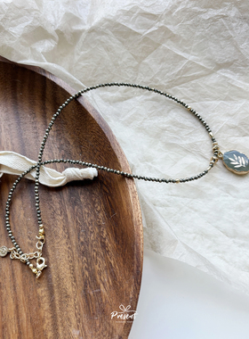 天然黄铁矿石玉石吊坠项链锁骨链