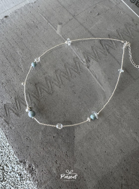 小众天然水晶珍珠串珠项链锁骨链