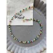 多巴胺彩色天然石高级感项链甜美小清新串珠颈链少女心百搭锁骨链