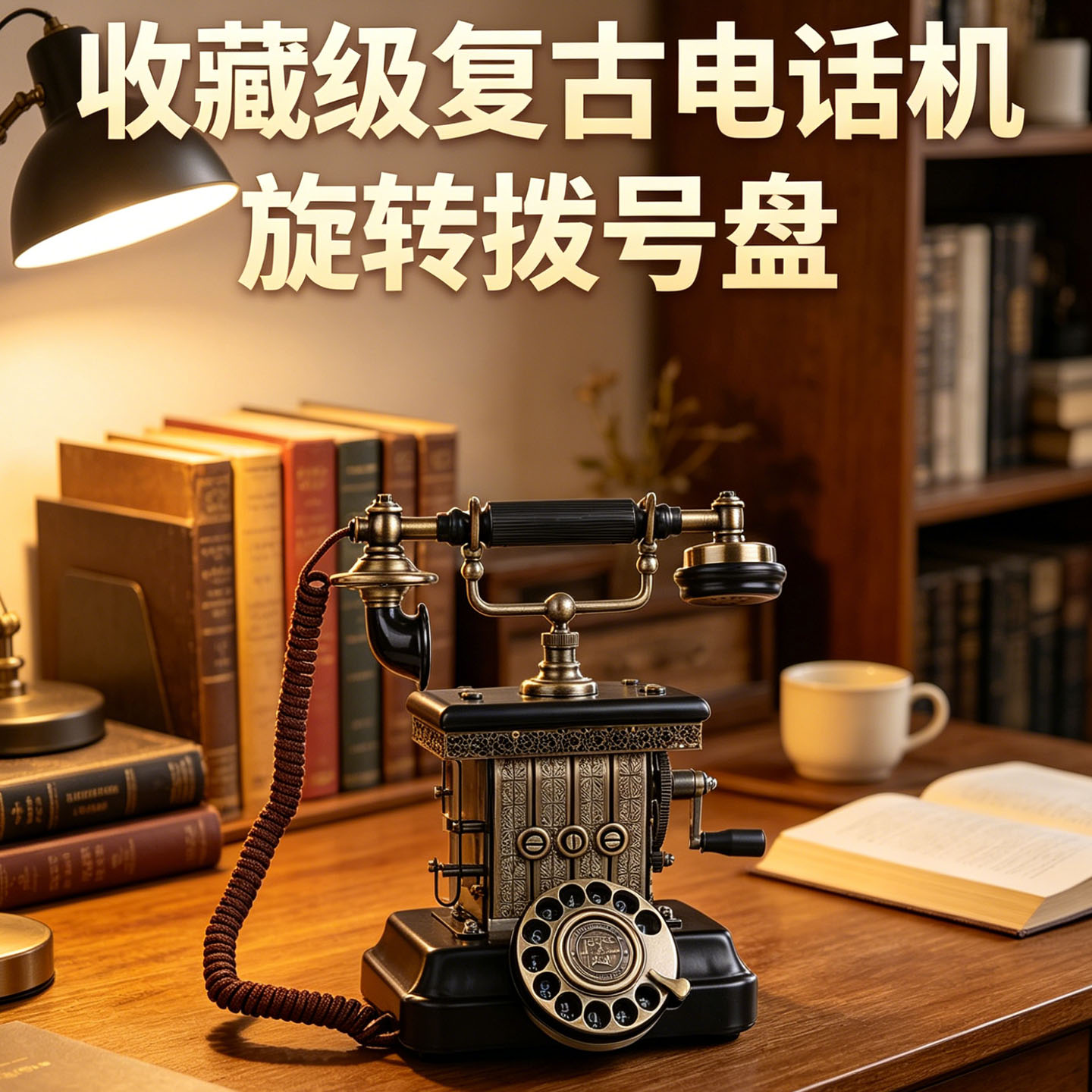 洛斯贝拉1923旋转拨号盘仿古电话摆件宫廷欧式高端复古创意纯金属