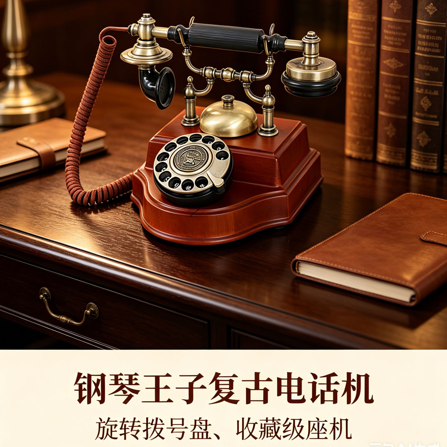 洛斯贝拉古典旋转拨号盘复古电话机经典时尚复古座机家用有绳固话