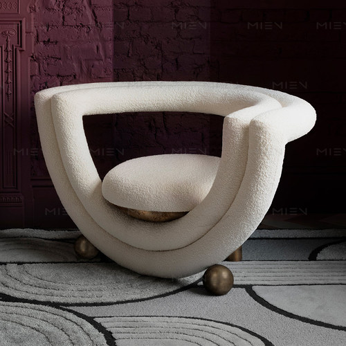 羔羊颗粒绒休闲椅沙发椅
