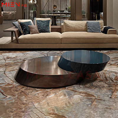 Visionnaire Stand tavolobasso rylan双层倾斜设计茶几拉丝茶色