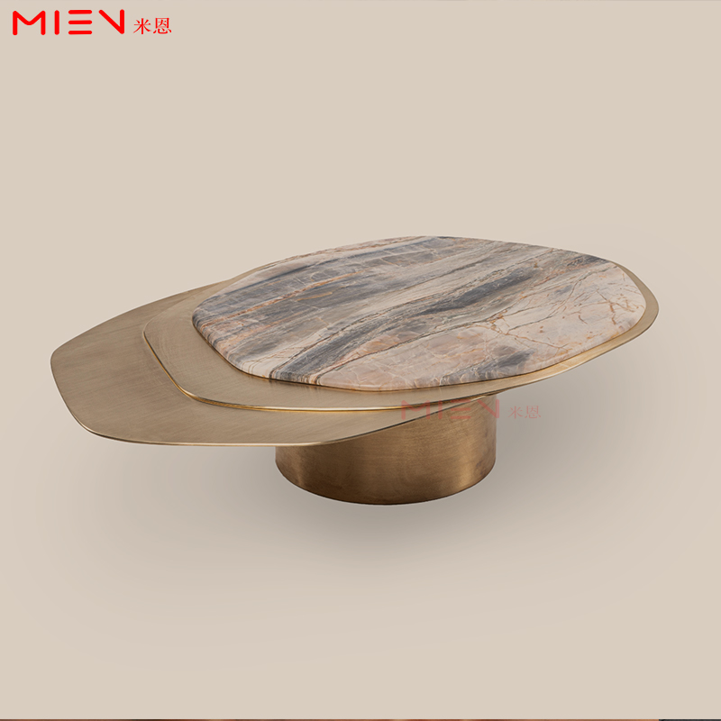 创轻奢异形不规则大理石茶几