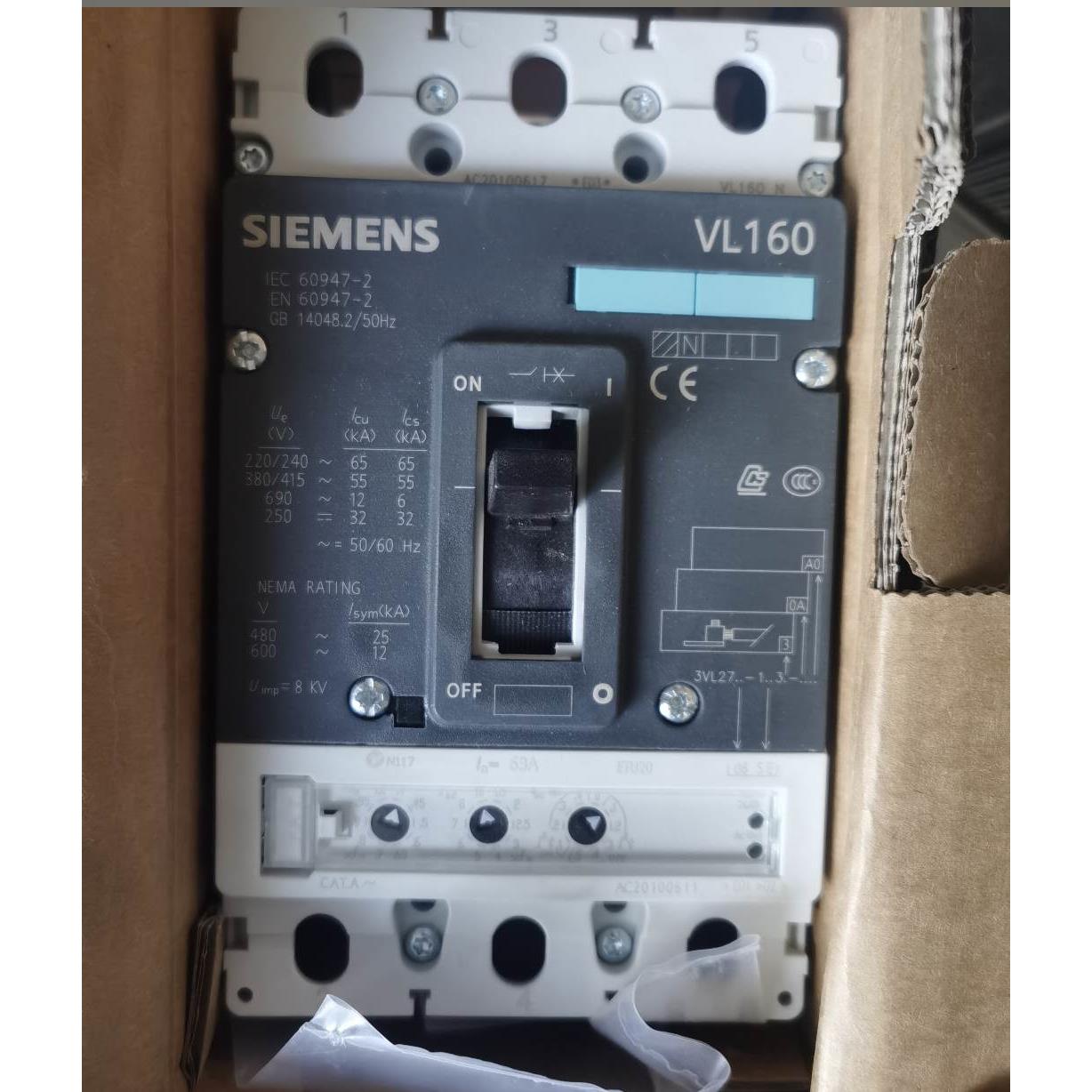 【工控数码】询价西门子塑壳断路器VL160N 160H 3P 2916-6SE30 3p