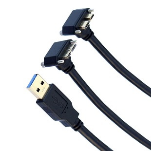 90度上下弯Micro USB3.0带螺丝固定连接线工业相机硬盘数据线