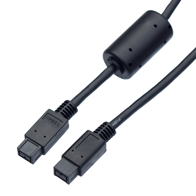 1米 FireWire 800 IEEE- 1394B   9pin to 9pin连接线 带磁环