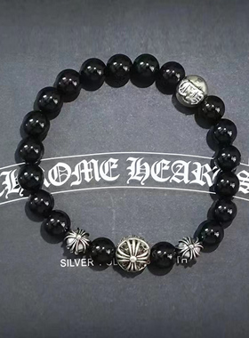 克罗男女玛瑙朋克十字珠手串手链