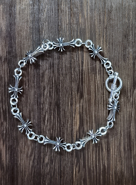 克罗男女合金镀银小众镀银手链