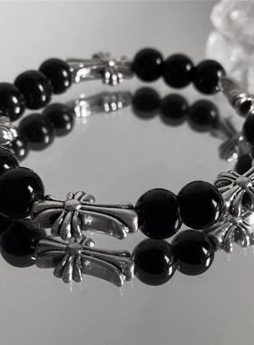 原创设计男女玛瑙个性十字架手链