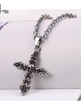 十字架项链钛钢圈圈男女钛钢