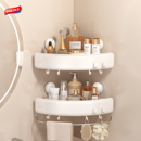 太力浴室卫生间转角置物架洗漱洗澡厕所壁挂强力吸盘三角收纳架子