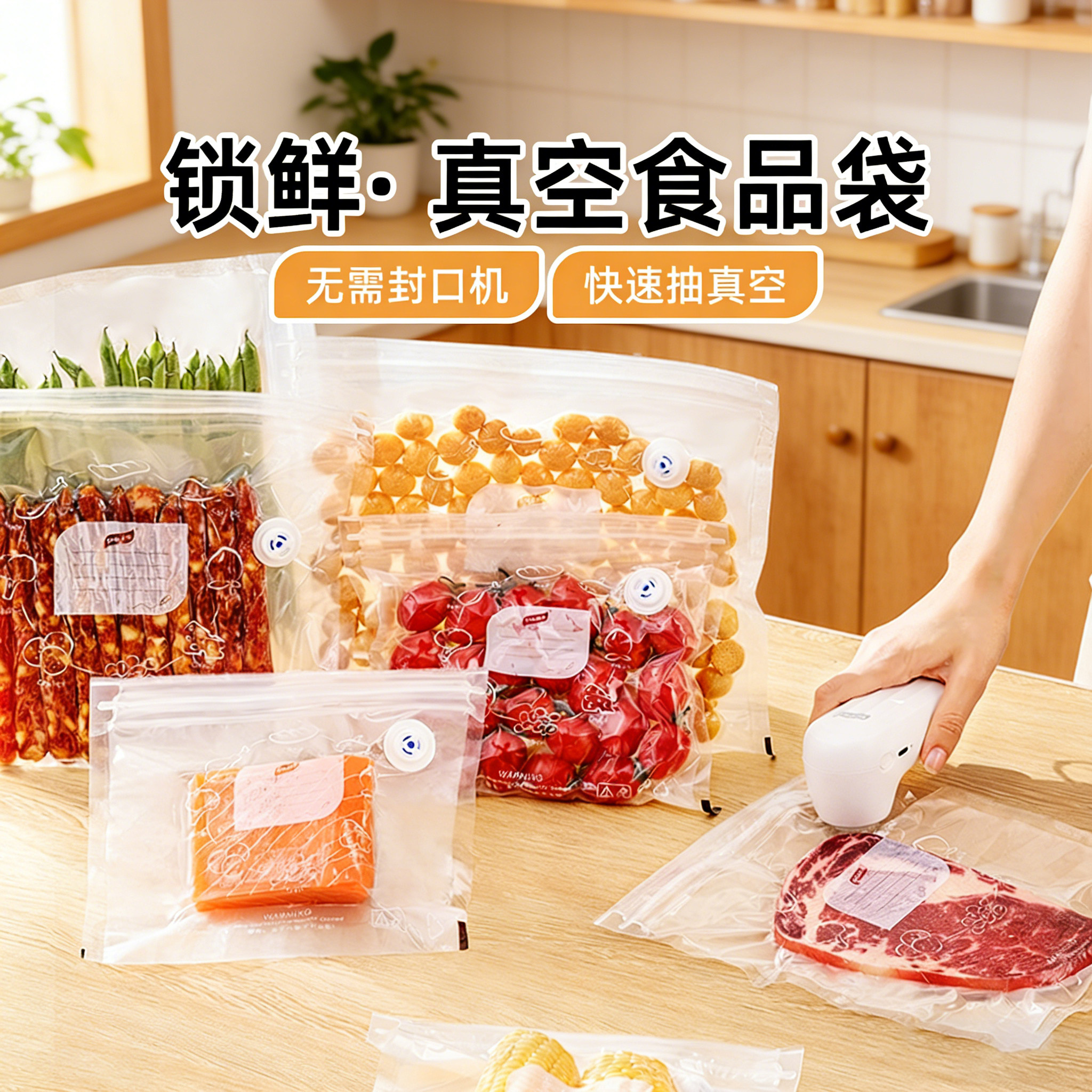 太力抽真空食品袋分装大米辅食图片
