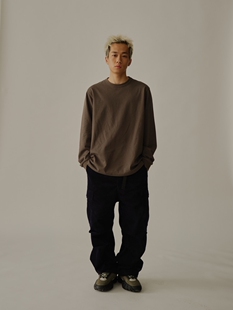 WITHSUUGAR|310克双纱全棉针织质感圆领通勤打底长袖T恤