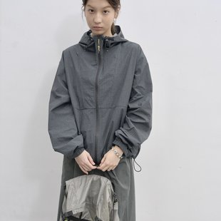 WITHSUUGAR｜户外防泼水格纹冲锋衣连帽夹克