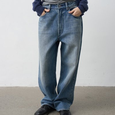 土耳其进口面料复古直筒牛仔裤