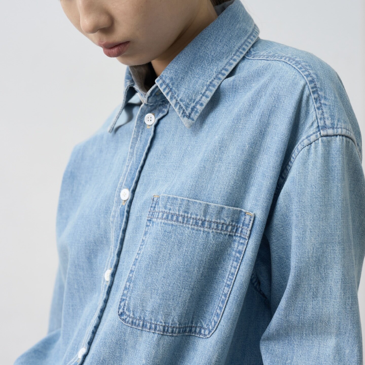 WITHSUUGAR｜四季可穿全棉水洗埋夹工艺经典牛仔长袖衬衫