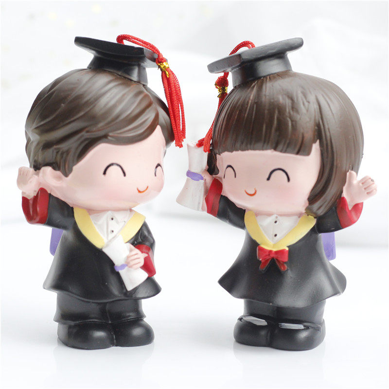 烘培装饰品可爱小博士毕业了学士蛋糕摆件 毕业季小礼品 软陶派对