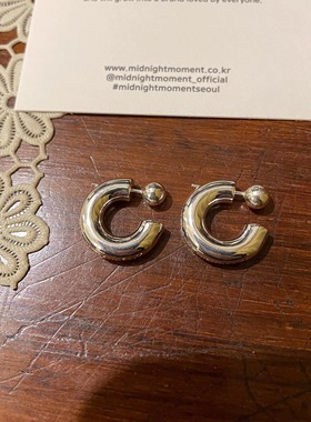 自制重工韩国midnight moment小众设计师主理人同款镀银耳环