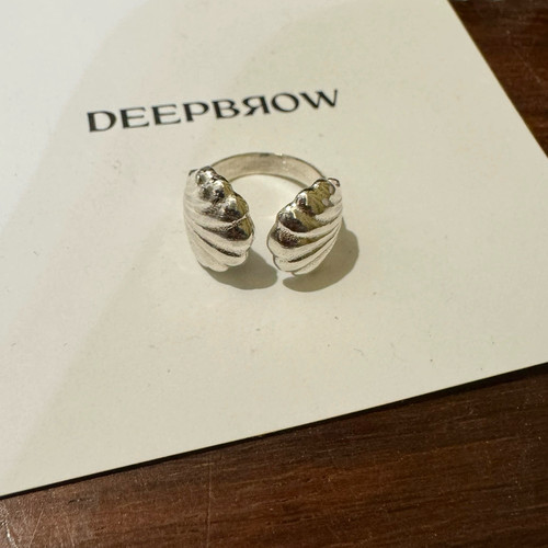 韩国deepbrow纯银贝壳开口戒指
