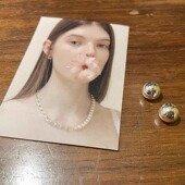 label通体S925银不掉色小银球耳钉 自制韩代out 寓意有求必应