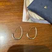 label通体S925纯银不掉色简约耳环happyrim同款 自制韩国out