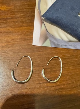 自制韩国out of label通体S925纯银不掉色简约耳环happyrim同款