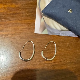 label通体S925纯银不掉色简约耳环happyrim同款 自制韩国out