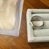 自制韩国out label小众通体S925纯银白金色锆石实心开口戒指