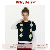 短袖 WhyBerry 学院风菱格针织上衣早春新款 暮色花信 t恤女 26SS