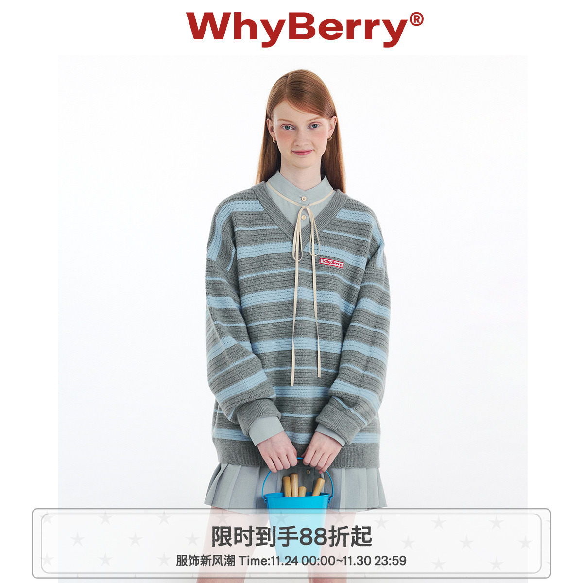 WhyBerryV领针织毛衣