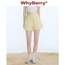 WhyBerry 25SS“柑橘芝士”撞色纽扣短裤立体口袋松紧腰纯棉裤子