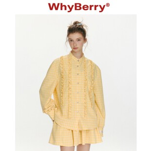 WhyBerry 26SS“编织轨迹”氧气感格子衬衫外套宽松长袖上衣/半裙
