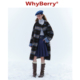 WhyBerry 厚外套冬 立领格子大衣自带围巾中长款 24AW 柏林冬日