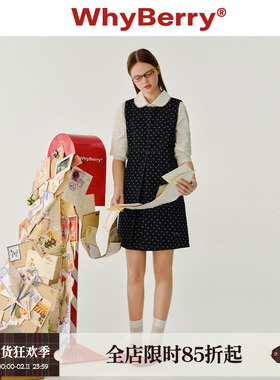 WhyBerry 25SS“牛仔甜心”波点无袖连衣裙U领少女风裙子衬衫套装