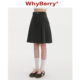 WhyBerry 裙子深色2025秋 A字百褶半裙百搭基础款 25AW 可可生巧