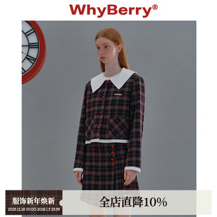复古撞色波点外套短款 左岸午后 领子可拆卸 24AW WhyBerry