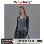 24AW 晚时光 修身 WhyBerry 假两件背心开衫 针织上衣