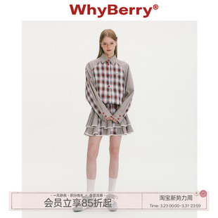 25AW 外套原创格纹长袖 少女特辑 拼接衬衫 2025秋 短款 WhyBerry