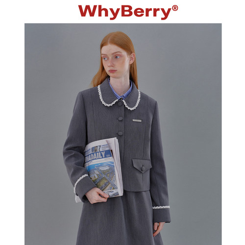 WhyBerry千金风花边设计西装外套