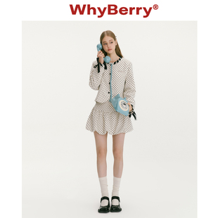 WhyBerry 25AW“小夜百合”俏皮少女感波点半裙中腰花苞半身裙女
