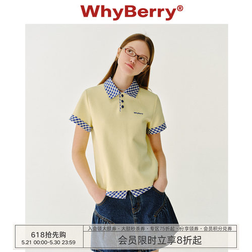 WhyBerry25SS撞色poloT恤