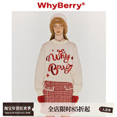 WhyBerry 保暖女 圆领可爱字母毛衣宽松针织长袖 23AW 礼物甜心