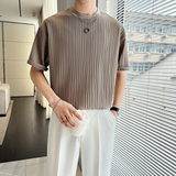 轻熟风冰丝面料男士短袖TEE黑ST74P48/控78，男装T恤，电商A242