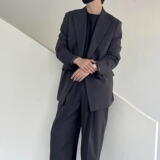 轻薄宽松版型双排扣男士西装黑色X223/P165控198，男装西服套装，电商A242